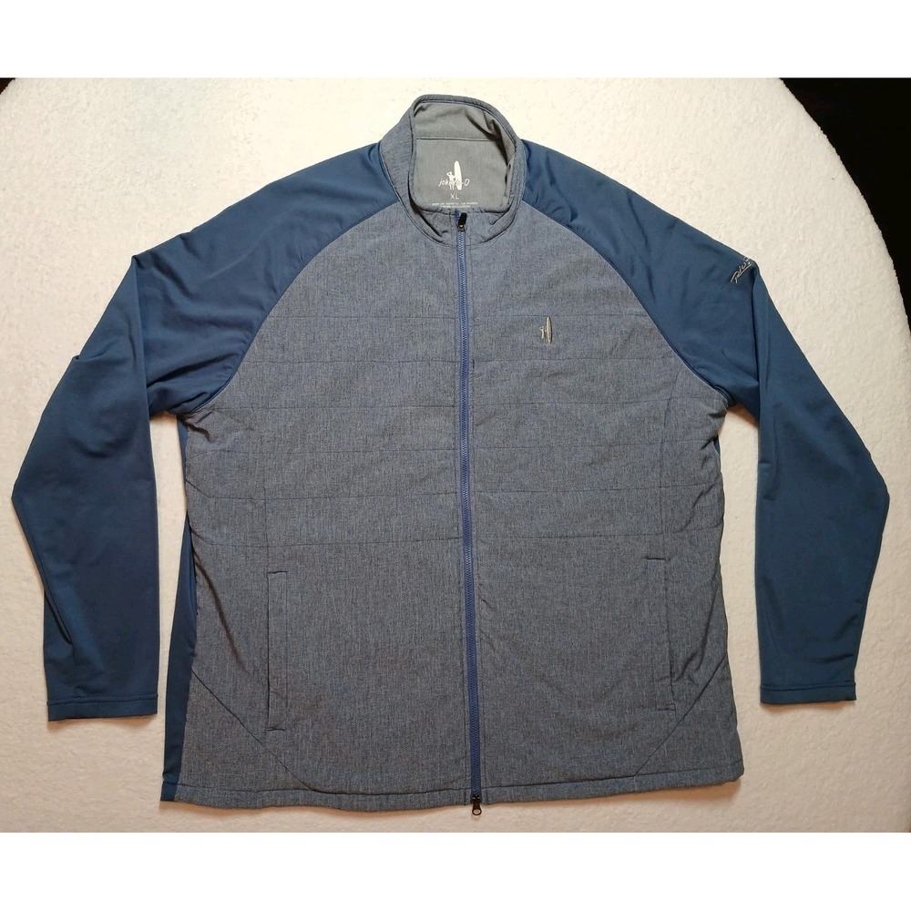 Johnnie-O Mens‎ XL Stinger Performance Hybrid Full Zip Jacket Blue Golf Sweater